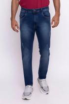 Calça jeans slim masculina azul escuro Calça jeans slim masculina azul escuro