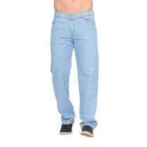 Calça Jeans Slim On Cross Masculina com Bolsos Lisa Cintura Baixa Cós Baixo Azul Claro