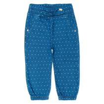 Calça jeans soltinha poa com laço fem. 1/3