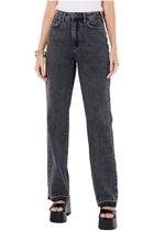 Calça Jeans Sommer Reta Slim Estonada Preto