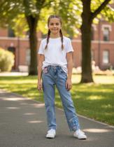 Calça Jeans Stitch Floral Animê