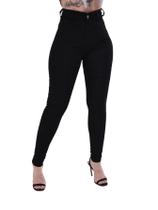 Calça Jeans Super Lipo Cinta Modeladora Chapa Barriga Super Slim Skinny Preta Calça Jeans Super Lipo Cinta Modeladora Chapa Barriga Super Slim Skinny Preta