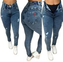 Calça Jeans Super Lipo modeladora Cos Alto Levanta Bumbum