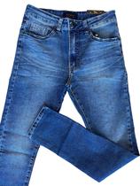 Calca jeans super skinny acostamento jeans intermediario