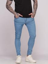 Calça Jeans Super Skinny Masculina Lavagem Media