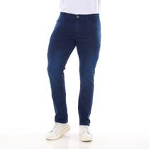 Calça jeans tradicional masculino azul carbono destroyed