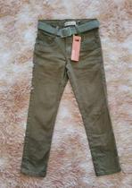 Calça jeans verde musgo com cinto- Megan Calça jeans verde musgo com cinto- Megan