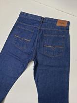 Calça jeans vilejack tradicional 100% algodão azul escura corte reto