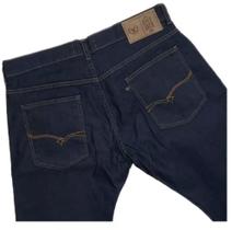 Calça jeans vilejack tradicional com elastano azul escura corte reto