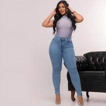 Calça Jeans Vizzary Skinny Cintura Alta Feminina - Azul Celeste Calça Jeans Vizzary Skinny Cintura Alta Feminina - Azul Celeste