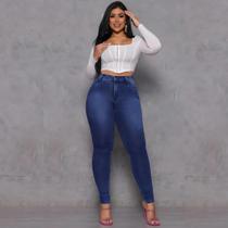Calça Jeans Vizzary Skinny Cintura Alta Feminina - Azul Royal Calça Jeans Vizzary Skinny Cintura Alta Feminina - Azul Royal