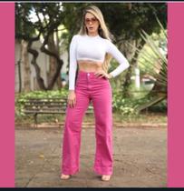 Calça jeans whide rosa pink Calça jeans whide rosa pink