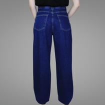 Calça jeans wide leg azul escuro - Noite