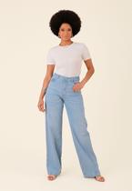 Calça Jeans Wide Leg Azul Médio