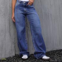 Calça Jeans Wide Leg Barra Normal Feminino Revanche Ulpiana