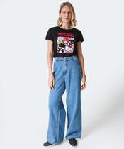Calça Jeans Wide Leg Bolsos Feminina-13017
