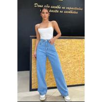 Calça Jeans Wide Leg cintura alta