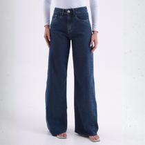Calça Jeans Wide Leg Com Recorte Lateral Feminina Revanche Itabaiana Calça Jeans Wide Leg Com Recorte Lateral Feminina Revanche Itabaiana