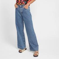 Calça Jeans Wide Leg Farm Cintura Alta Feminina