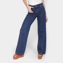 Calça Jeans Wide Leg Farm Cintura Alta Feminina