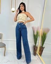 Calça Jeans Wide Leg Feminina - Liz - Conforto e Estilo em Algodão