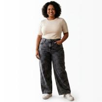 Calça Jeans Wide Leg Feminina Plus Size Bivik - 2250