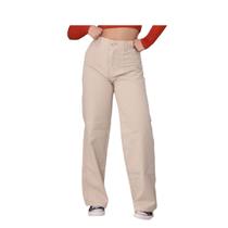 Calça Jeans Wide Leg Pantalona Bege Moda Blogueira Juvenil Feminino