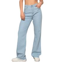 Calça Jeans Wide Leg Pantalona Feminina