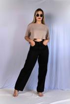 Calça Jeans Wide Leg Preta