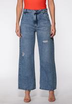 Calça Jeans Wide Leg Puídos