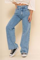 Calça jeans wide leg talita - jeans claro Calça jeans wide leg talita - jeans claro