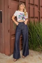 Calça jeans wide leg tam g(48)