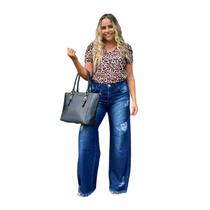 Calça jeans wide Leg Tarifa zero Menfis Modas Calça jeans wide Leg Tarifa zero Menfis Modas