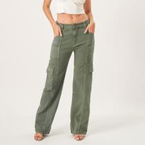 Calça Jeans Wide Recortes Cargo Calça Jeans Wide Recortes Cargo