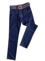 calça jens masculina infantil juvenil Megan com regulagem na cintura e cinto - megan jeans