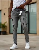 Calça Jogador Jeans Masculina Skinny Denim Calça Jogador Jeans Masculina Skinny Denim