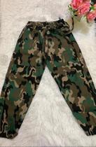 Calça jogger 6 anos camuflada feminina infantil