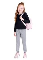 Calça jogger básica infantil menina em moletom Brandili Calça jogger básica infantil menina em moletom Brandili