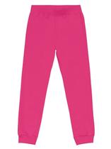 Calça Jogger Básica Infantil Menina em Moletom Rosa - Brandili Calça Jogger Básica Infantil Menina em Moletom Rosa - Brandili