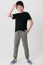 Calça Jogger Básica Infantil Menino Em Moletinho Brandili-CINZA