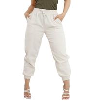 Calça Jogger Bomber Feminina Linho Com Bolso Oferta Do Dia