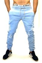 Calça jogger Branca rasgada lançamento varias cores