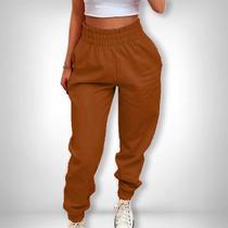 Calca Jogger Calça Moletom Feminino Flanelada Blogueira