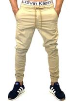 Calça Jogger Camuflada Masculina de Sarja com Elastano