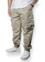 Calça Jogger Cargo Corta Vento Combat Masculina Caqui Skate