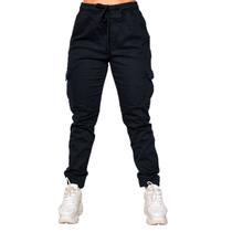 Calça Jogger Cargo Feminina Com Elastico Punho Bolso Lateral