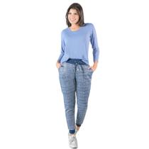 Calça jogger Catwalk Feminina Azul Rajado Calça jogger Catwalk Feminina Azul Rajado