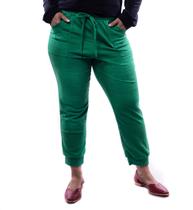 Calça jogger com textura verde maria genô