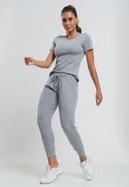 Calça Jogger Comfy Malha Canelada Mescla Salvatore Fashion