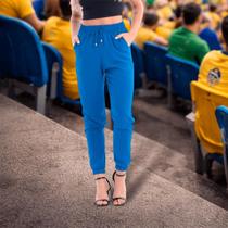 Calça Jogger Especial Copa do Mundo Feminina Duna Crepe Com Bolso e Cordão Calça Jogger Especial Copa do Mundo Feminina Duna Crepe Com Bolso e Cordão
